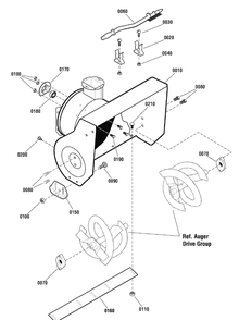 Auger Housing Group Diagram and Parts List for 1695751-18-2829-30 2009 Briggs and Stratton Snow Blower